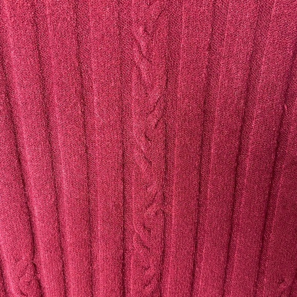 Womens Sweater Sz medium large burgundy made in Italy pullover crewneck cozycore - Picture 3 of 10